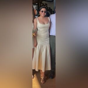 Vintage cream waist midi dress